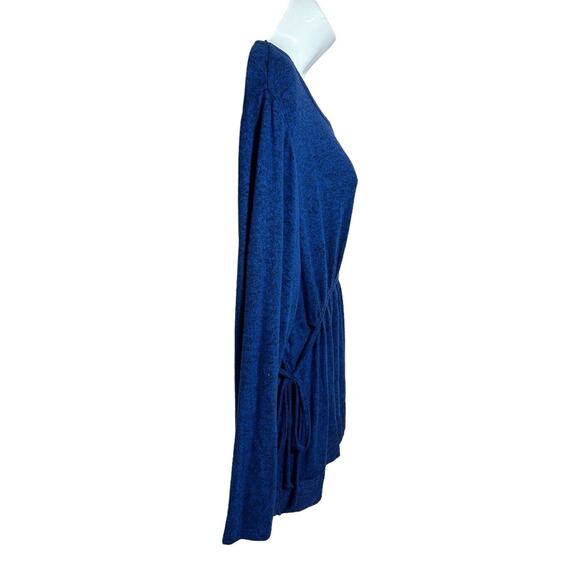 Caslon Cozy Waist Tie Peplum Top Sz Medium Blue Mazarine Long-Sleeve New - Picture 4 of 7